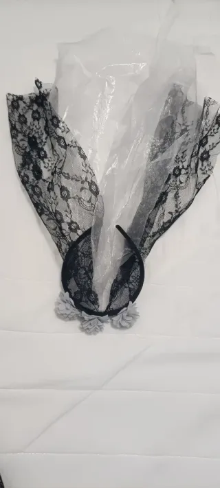 Disfraz Novia Halloween Negro Encaje