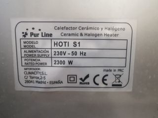 Calefactor cerámico y halógeno PurLine Hoti S1