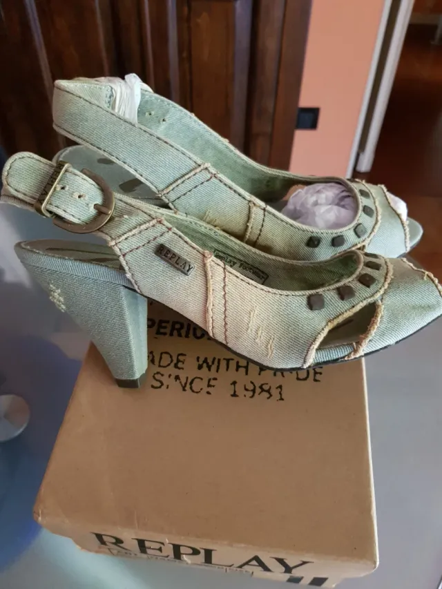 Sandali Replay Jeans Effetto Delavé