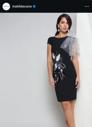 Vestido Matilde Cano Talla 42 Negro/Blanco