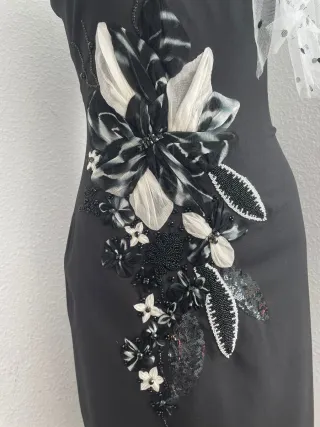 Vestido Matilde Cano Talla 42 Negro/Blanco