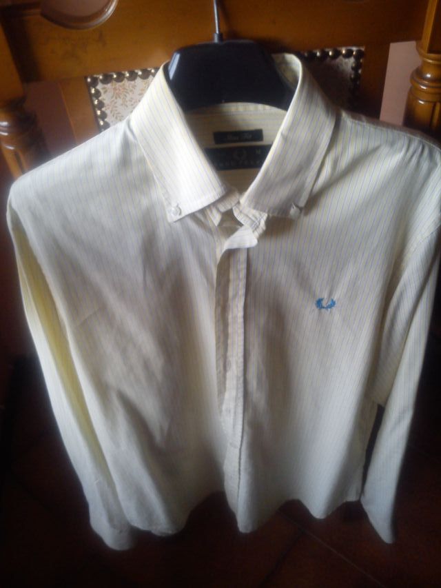 Camicia uomo Fred Perry righe azzurre taglia M