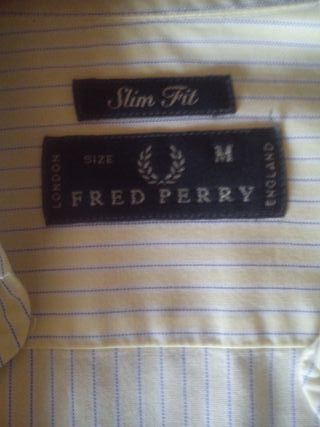 Camicia uomo Fred Perry righe azzurre taglia M