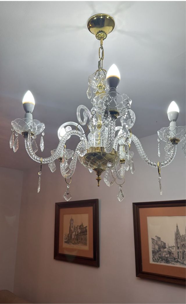 Lámpara Vintage Cristal y Metal