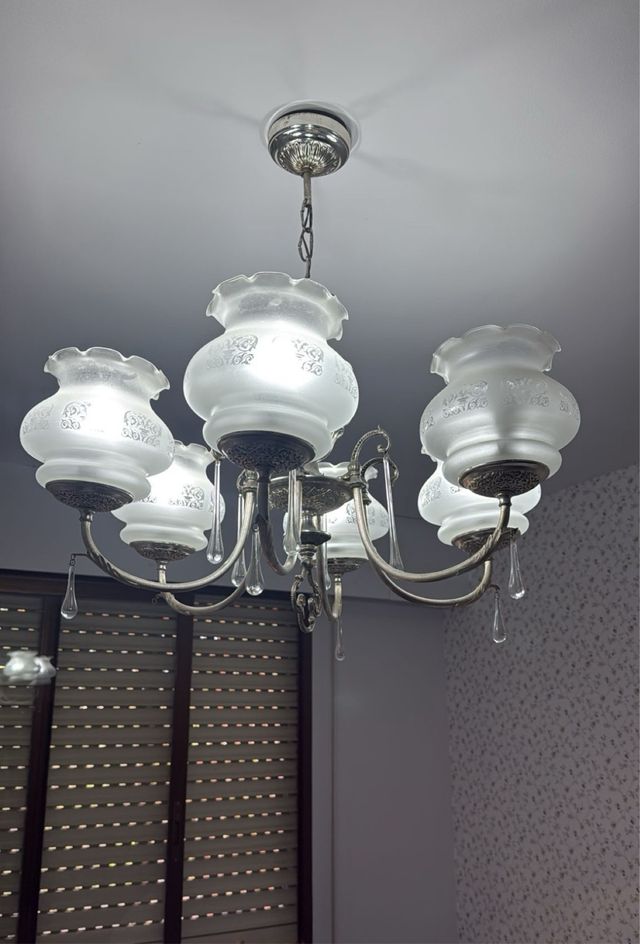 Lámpara Vintage Cristal y Metal