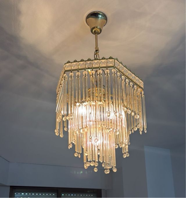 Lámpara Vintage Cristal y Metal