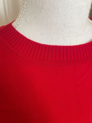 Jersey Manga Corta Punto Fino Rojo Talla M