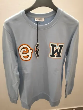 Felpa Off-White Azzurra con Patch taglia S.