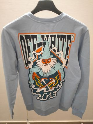 Felpa Off-White Azzurra con Patch taglia S.