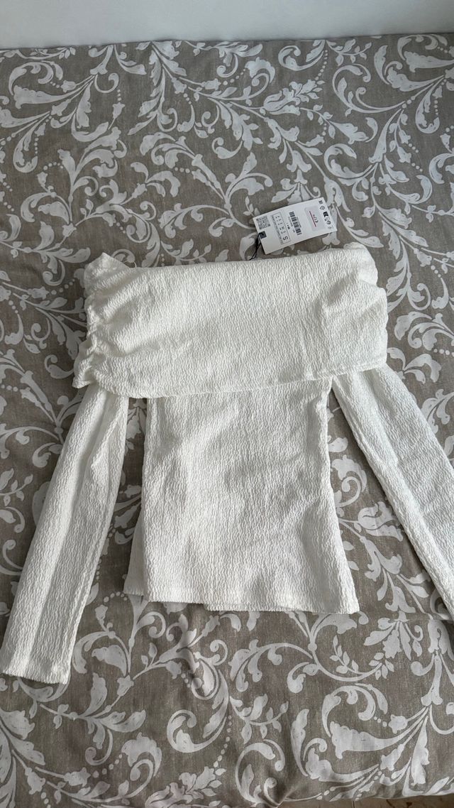 Jersey Zara Blanco Elástico Talla S