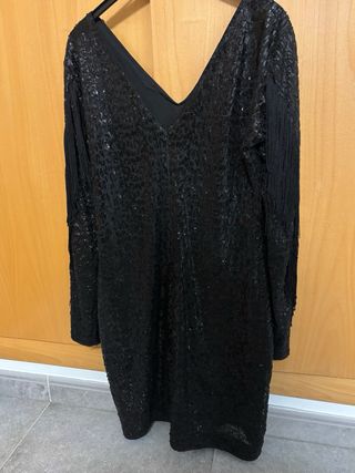 Vestido fiesta lentejuelas flecos