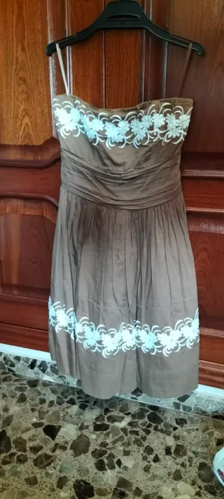 Vestido corto mujer marrón floral