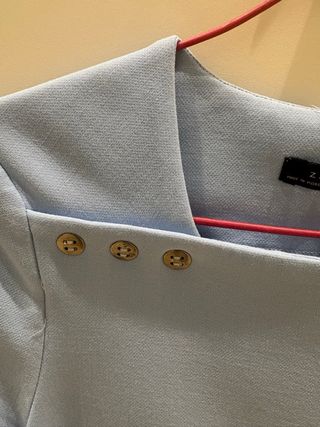 Vestido Zara manga larga azul talla XS