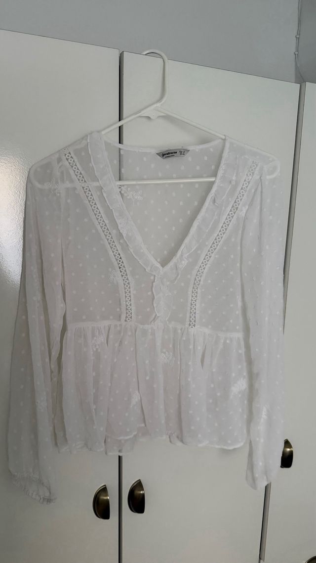 Blusa Zara transparente blanca talla única