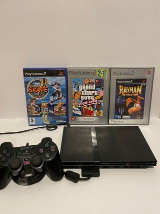 Consola PS2 Slim + 3 Juegos + Mando