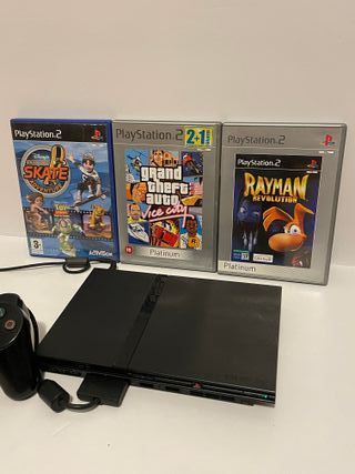 Consola PS2 Slim + 3 Juegos + Mando