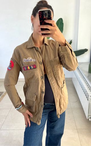 Sobrecamisa Bershka verde militar M