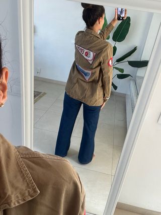 Sobrecamisa Bershka verde militar M