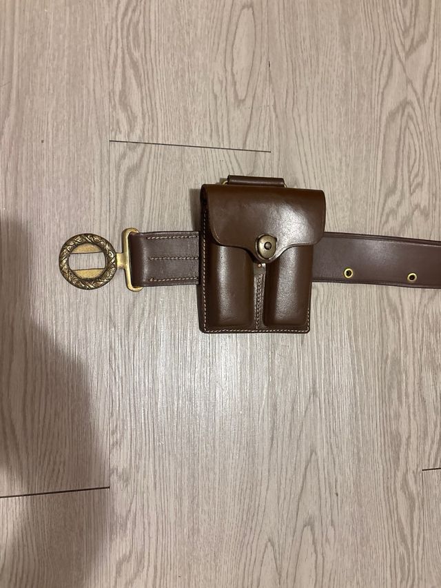 Conjunto Cinturón y Funda Pistola Cuero Marrón