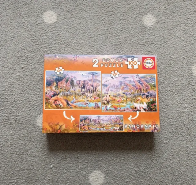 Puzzle Educa 2x100 Piezas Safari Panorámico
