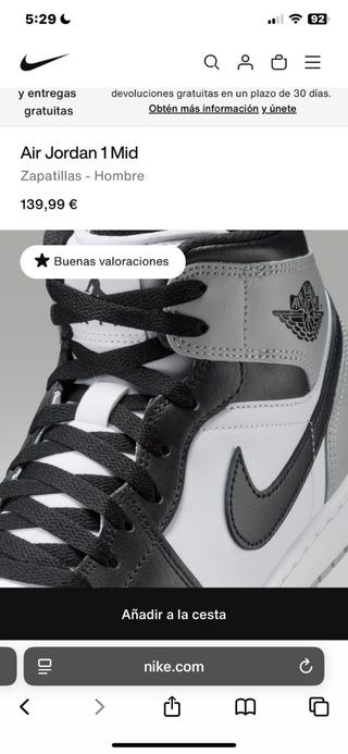 Nike Air Jordan 1 Mid Zapatillas Hombre