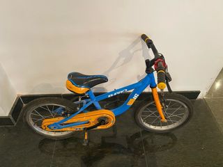 Bicicleta infantil B-Pro 16 azul y naranja
