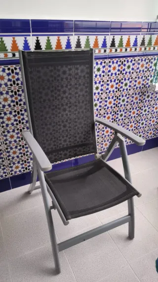 Conjunto 4 sillas de terraza aluminio