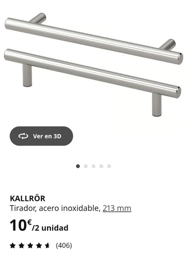 Maniglie in acciaio inossidabile KALLRÖR Ikea (2 pezzi)