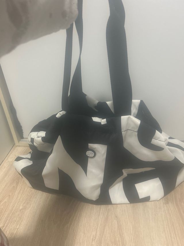 Borsa di grande capacità con stampa in bianco e nero