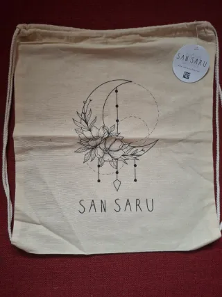 Bolsa de tela San Saru con diseño de luna