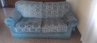 Coppia Divani 3 posti + 2 posti Tessuto Blu