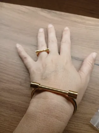 Conjunto Pulsera y Anillo Acero Inoxidable