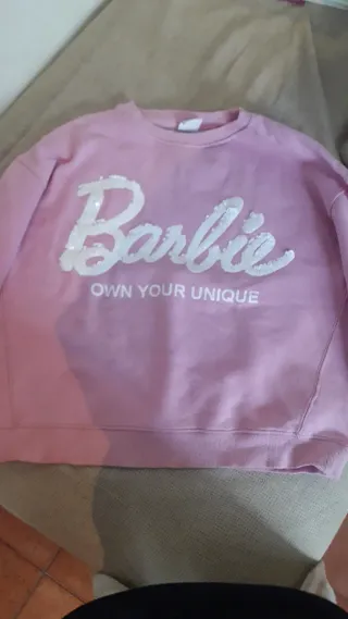 Sudadera Barbie lentejuelas rosa