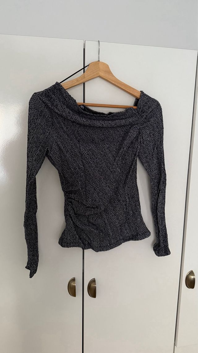 Jersey Zara elástico gris jaspeado