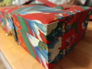 Caja costurero tela vintage floral