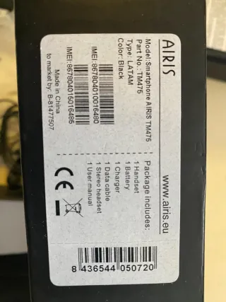 Teléfono móvil AIRIS TM475 Negro NUEVO NUNCA USADO