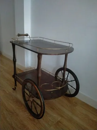 Carrito camarera madera y metal años 70