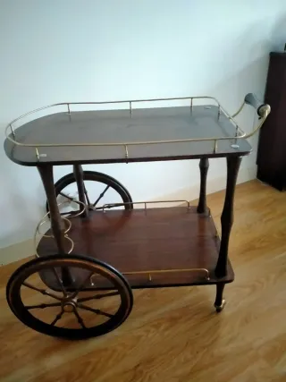 Carrito camarera madera y metal años 70