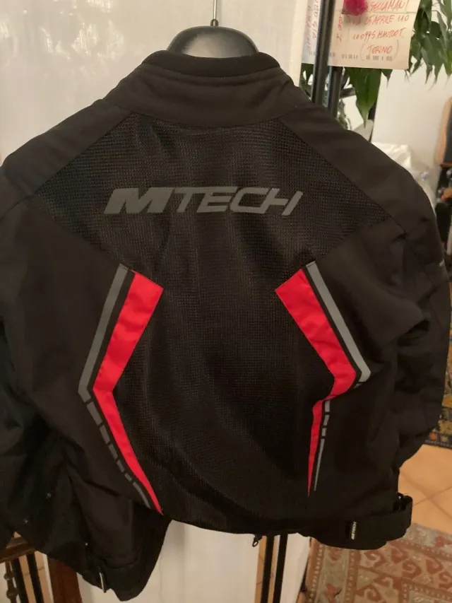 Giacca Moto Donna Mtech Nera Rossa nuova