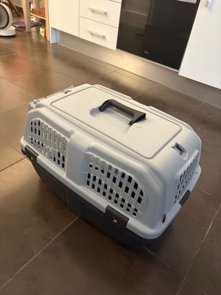 Transportín perro beige y gris