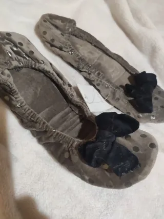 Bailarinas grises con lunares Talla M