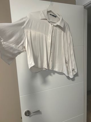 Blusa Zara Talla Única Blanca Elegante