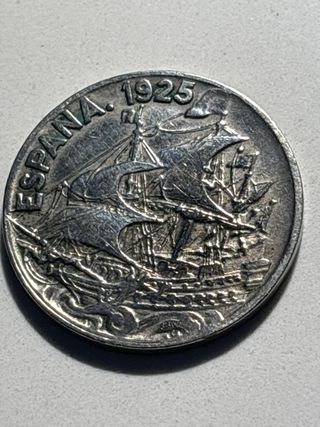 moneda Española 1925. 25 Céntimos 
cobre & Niquel 