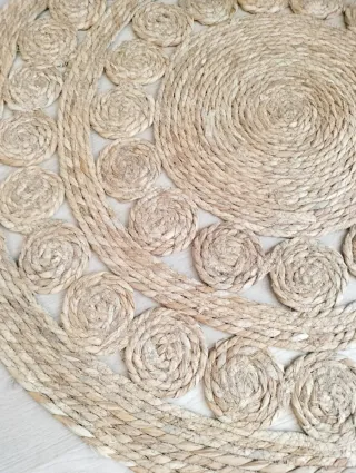 Tappeto rotondo in fibra naturale