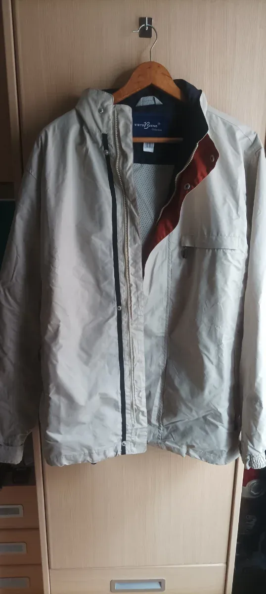 Impermeable Visto Bueno Beige/Rojo