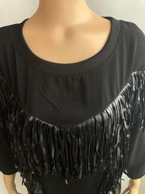 Vestido Bershka negro flecos talla M