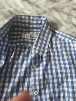 Camisa cuadros azul y blanco