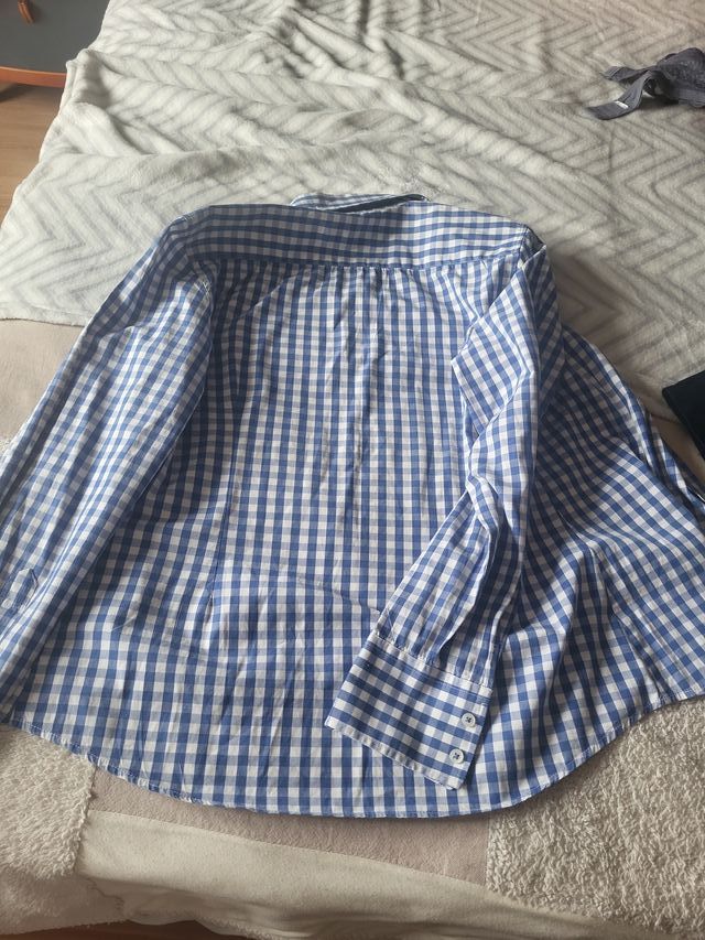Camisa cuadros azul y blanco