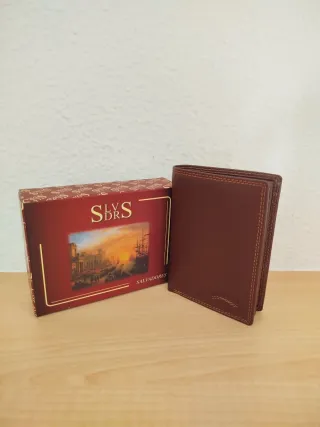 Cartera de piel marrón Daviletto