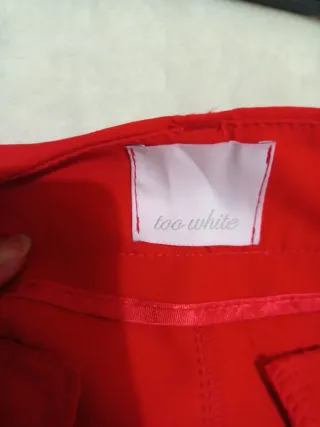 Pantaloni rossi a gamba larga